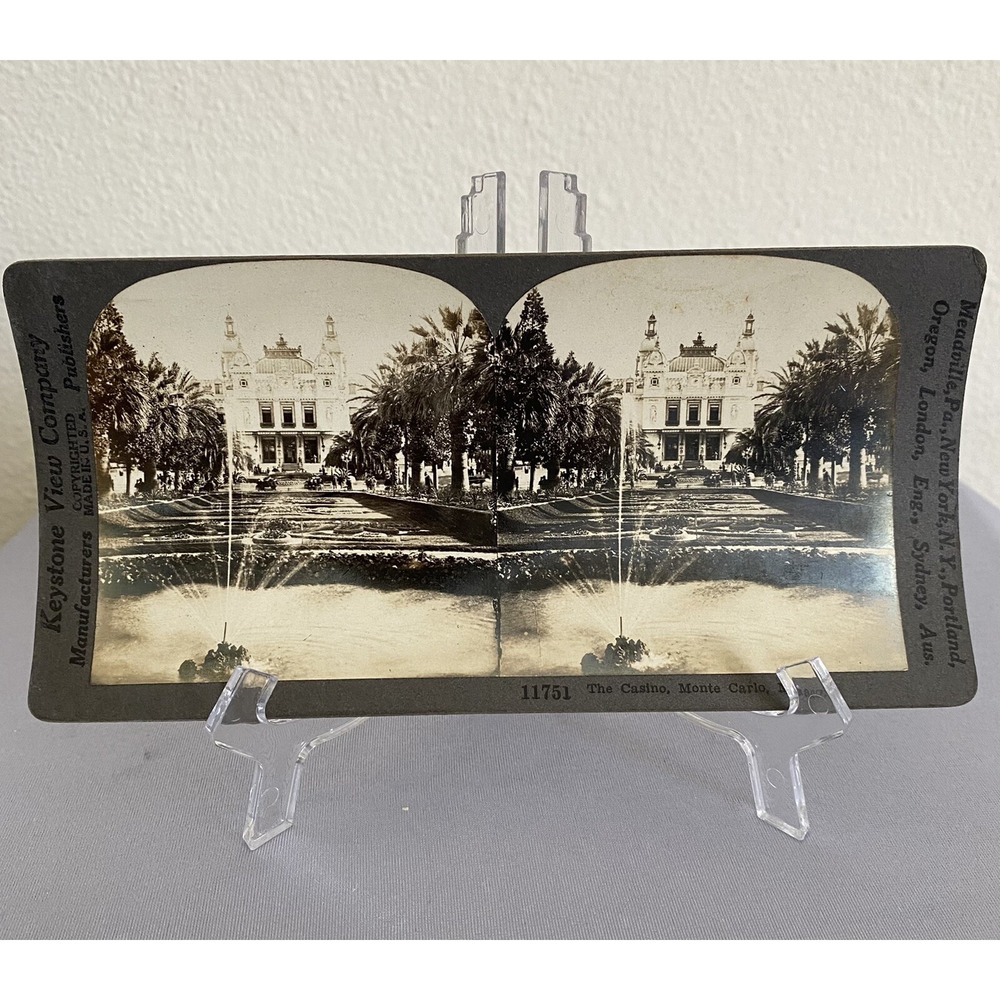 1900's The Casino Monte Carlo Monaco Stereoview Card # 11751by Keystone View Co.